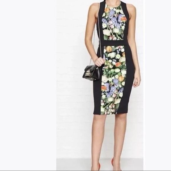 Ted Baker Akva Kensington Buckle floral bodycon dress Size 4 - Picture 10 of 10